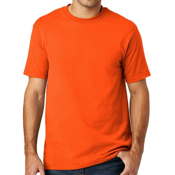 T-shirt Homme Haute Visibilité en Néon - Fabriqué aux Etats-Unis, Orange Sécurité, 4XL