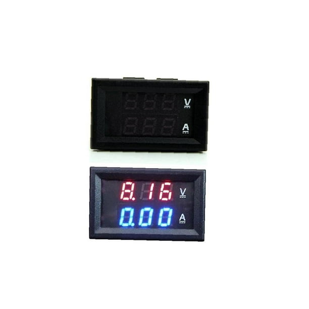 Acheter Voltmètre ampèremètre DC 100V 10A, ampèremètre LED bleu + rouge,  double jauge de voltmètre numérique