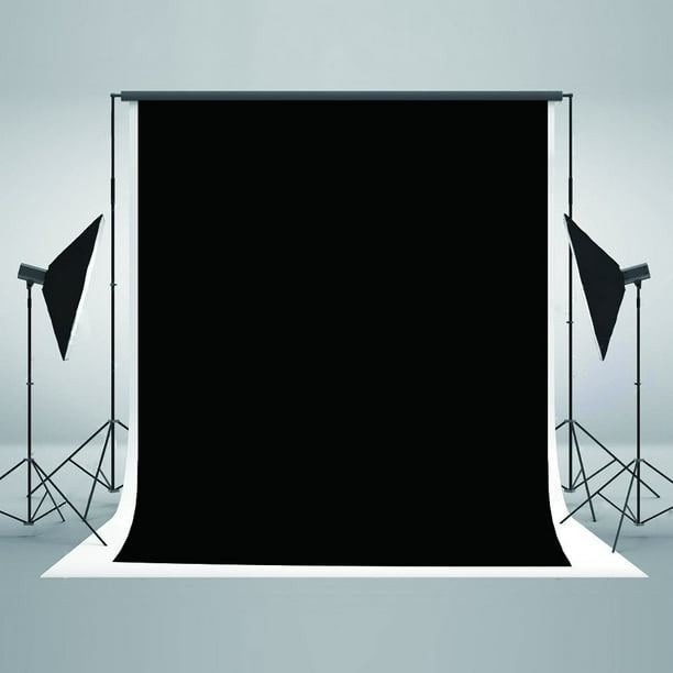 Solid Black Background Backdrop for Photo Studio Digital Printed 5x7ft