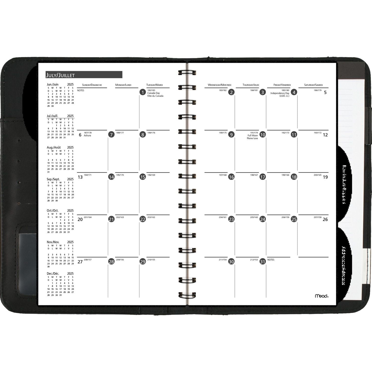 Mead® 2026 Desk Weekly Planner Padfolio, Black