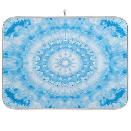 

Kitchen Drying Mat 18x24In Drying Dish Mat Dish Drying Mats Kitchen Countertop Multi-Function Drain Drying Mat Kitchen Table Light Blue Tie Dye Pattern