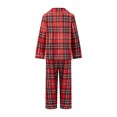 thumbnail image 3 of Family Matching Christmas Pajamas Plaid Long Sleeve Tops and Pants Sleepwear Set, 3 of 10