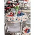 thumbnail image 5 of Outdoor Tablecloths with Umbrella Hole & Zipper, Independence Day Round Tablecloth 54 Inch, Watercolor Red Blue Geometric Star Retro Waterproof Table Cloth, Patio/Pool/Picnic Table Covers, 5 of 8