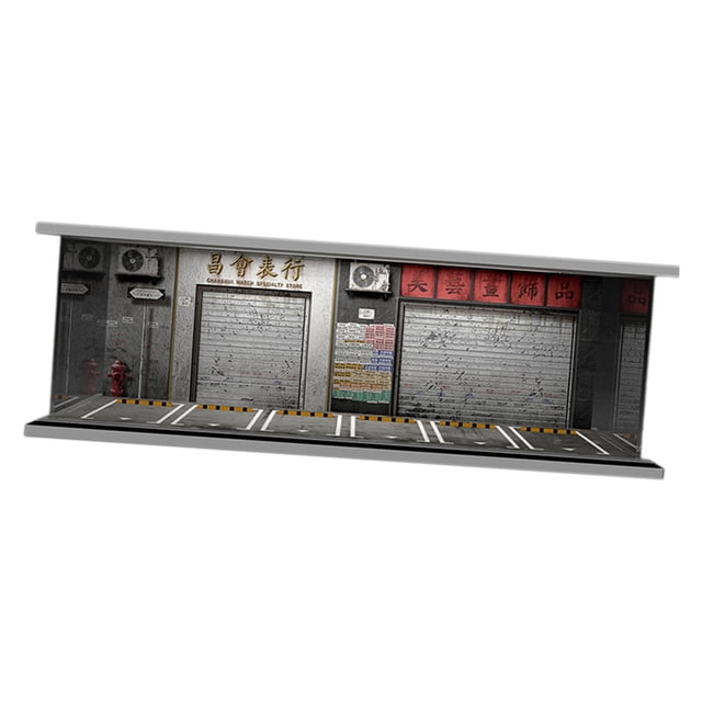 HILABEE 1/64 Model Car Display Case Collectible Gift Dustproof Miniature Scene Model Style C