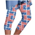 thumbnail image 2 of QATAINLAV 4th of July Outfits Womens Capri Leggings Star Stripe American Flag Bottom Tight Summer Casual Compression Running Workout Yoga Pants Cropped Legging Deals Prime Blue XL, 2 of 6