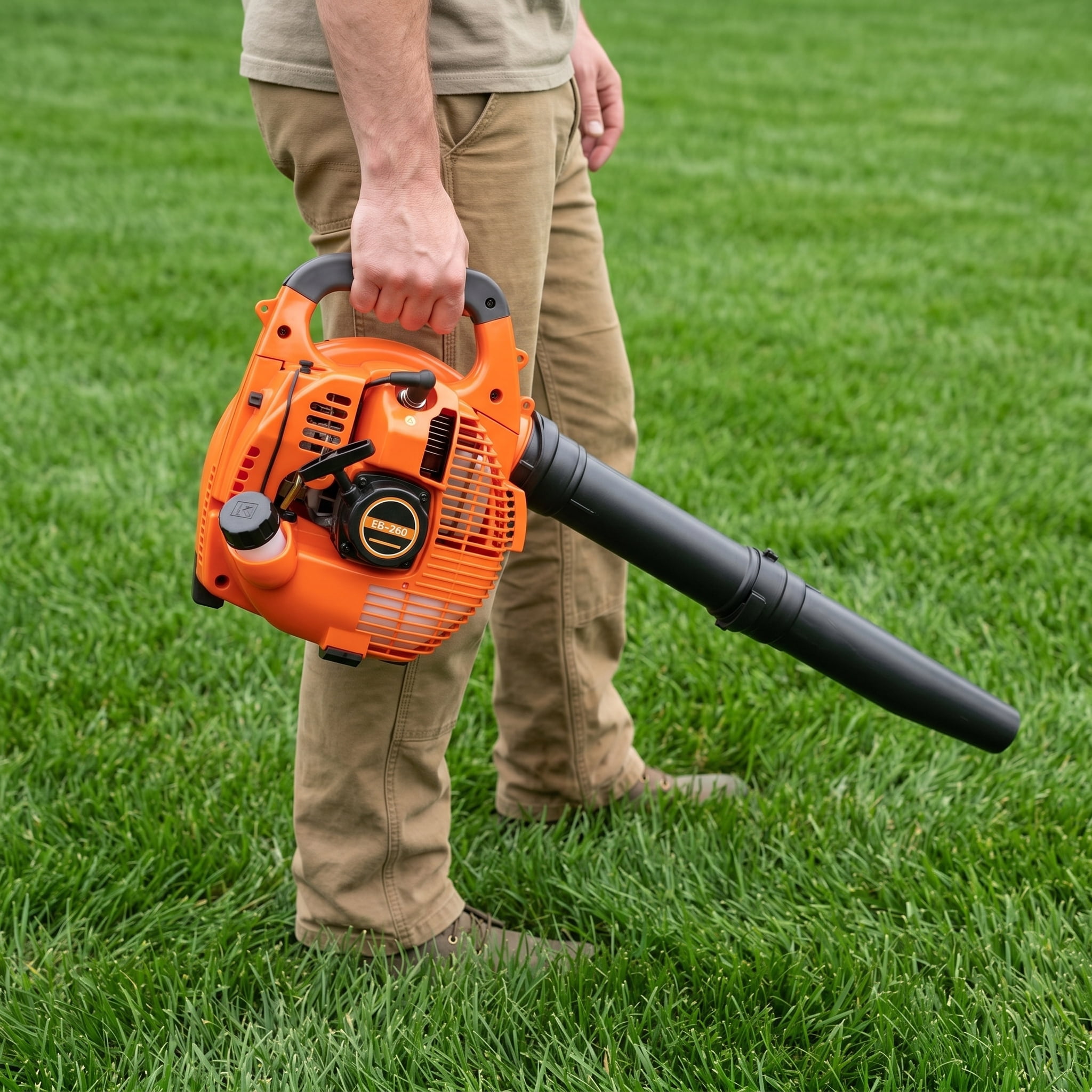 2-Stroke 25.4cc Gas Powered Handheld Leaf Blower - 750W Heavy Duty Gasoline Blower for Lawn Care, Snow Blowing & Yard Cleaning