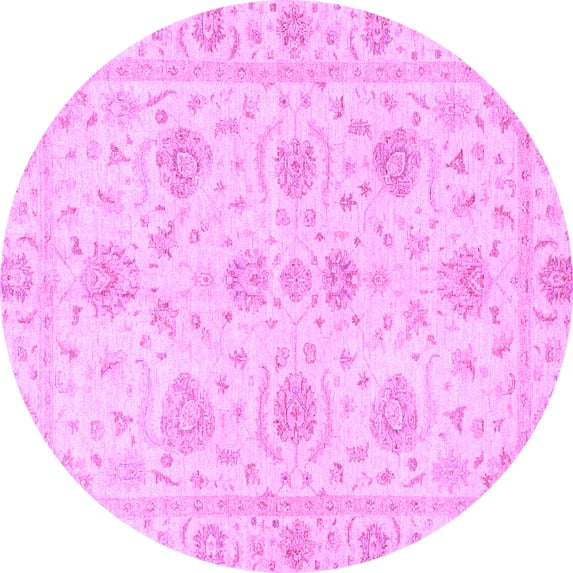 Ahgly Company Indoor Round Oriental Purple Traditional Area Rugs, 8' Round