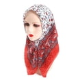 thumbnail image 3 of Helii Women Scarf Classic Square Scarf for Women Folk Custom Printed Cotton Blend Soft Head Neck Wrap Muslim Turban 70×70cm, 3 of 4