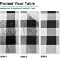 thumbnail image 4 of Hiasan Buffalo Plaid Tablecloth Rectangle, 60 x 84 Inches - Waterproof & Washable Polyester Fabric Checkered Table Cover for Dining, Outdoor Picnic and Party (Black and White), 4 of 7
