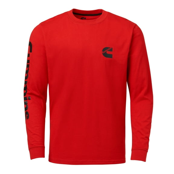 DAS COMPANIES Cummins CMN35355 Long-Sleeve T-shirt Wordmark Crew Neck Shirt Red XL