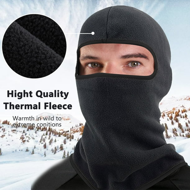 Ski Mask Face Cover 2 Pack for Men Women Winter Balaclava Face Mask Outdoor Work Sports Black