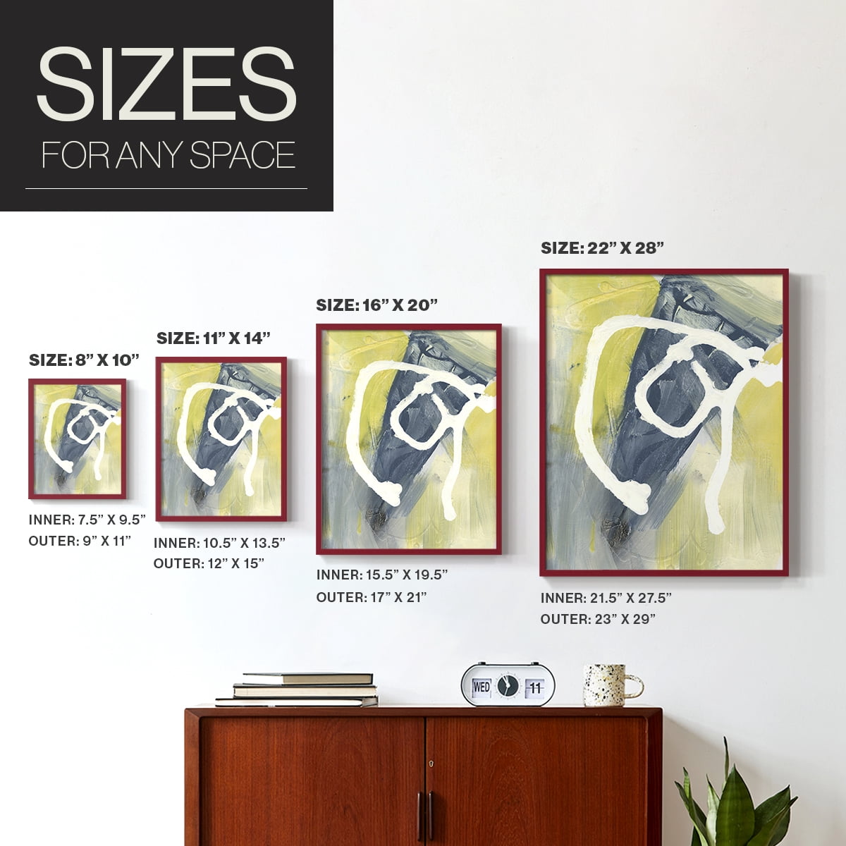 Delightful I Framed Print in Red Solid Wood Framed Print No Nail Hanging