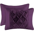 thumbnail image 3 of DNG Creations 5 Piece Half Pinch Pleated Duvet Cover 100% Egyptian Cotton, 800 TC- With Zipper Closure & Corner Ties ( Solid Plum - Full/Queen ), 3 of 5