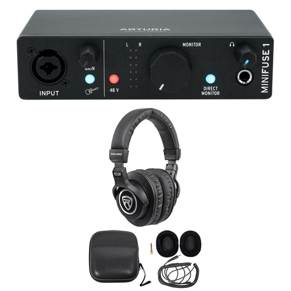 Arturia Minifuse 1 Black Portable Solo Audio USB Recording Interface Headphones
