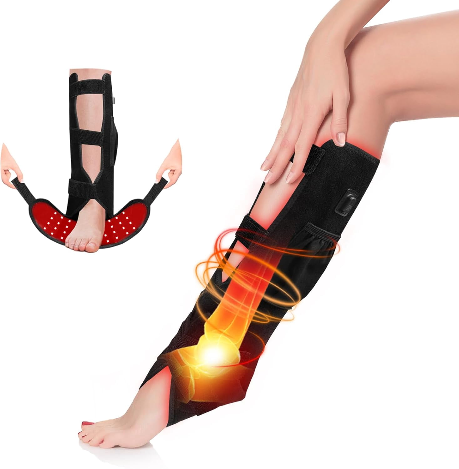 Red Light Belt for Neck, Knee, Feet, Hands, etc.Multi-Functional 660nm & 850nm Near-Infrared Light Wrap Devices with Heat for Body, Massager Mat at Home