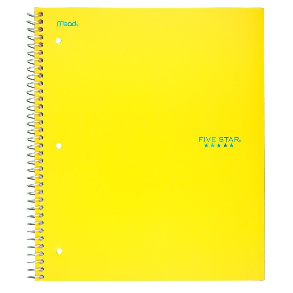 Five Star Spiral Notebook, 1 Subject, College Ruled Paper, 100 Sheets