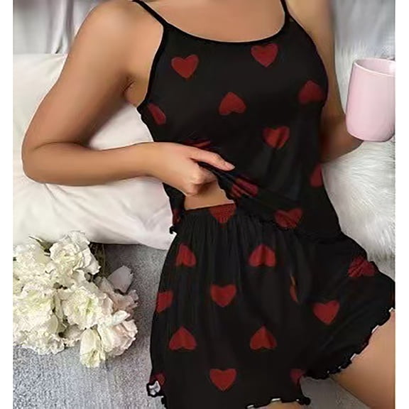 Gunia Womens Pajamas Soft Floral Print Pajama Sleeveless Comfortable Nightwear With Pockets Sleepwear Pjs S-3Xl