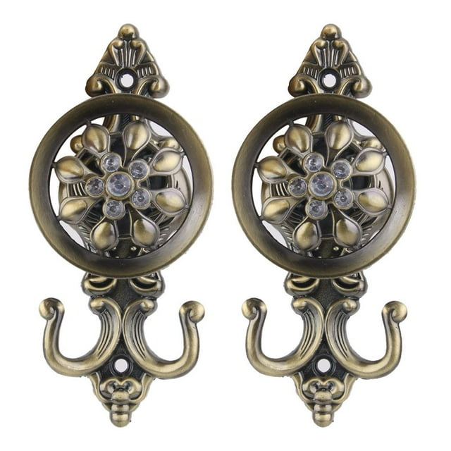 2 ganchos para cortinas con forma de flor de diamantes de imitación, para puerta o pared. Decoración para el hogar.