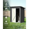 thumbnail image 5 of 5' x 3' Outdoor Storage Shed, Metal Outdoor Storage Cabinet with Single Lockable Door, Waterproof Tool Shed,Gray, 5 of 9