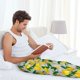 thumbnail image 5 of Fotbe Lemon Seamless Pattern Oil Painting Effect Pantalones de Pijama para Hombre, Pantalones de Dormir, Pantalones de Casa con Cintura Ajustable y Bolsillos-X-Large, 5 of 6