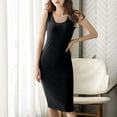 thumbnail image 3 of WQQZJJ Ladies Casual Round Neck Dress Solid Color Slim Comfortable Dress Tank Mid-Length Bottom Dresses, 3 of 5
