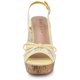 thumbnail image 2 of Sandalias De Cuña Tacones De Plataforma De Madera Lazo De Encaje Para Mujeres Amarillo 36, 2 of 6