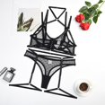 thumbnail image 3 of Gibobby Conjunto Lencería Tanga Y Bralette Conjunto de sujetadores sexy súper push-up para mujer, lencería transparente, brasier de encaje y bragas a juego para mujer(Negro, G), 3 of 4