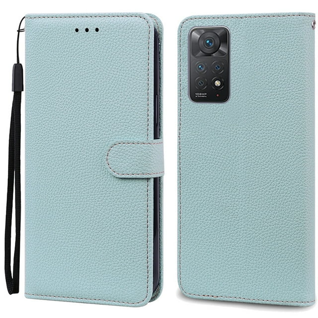 Note 11 Case For Xiaomi Redmi Note 11 11S Case Leather Wallet Flip Case For Redmi Note 11 Pro Phone Cases Note 11S Cover Fundas Light Blue Note 11S