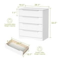 thumbnail image 5 of 4-Drawer Dresser, Wood Chest of Drawers with Anti-Tip Safety Device & Cut-Out Handles for Bedroom & Living Room, White, 5 of 9