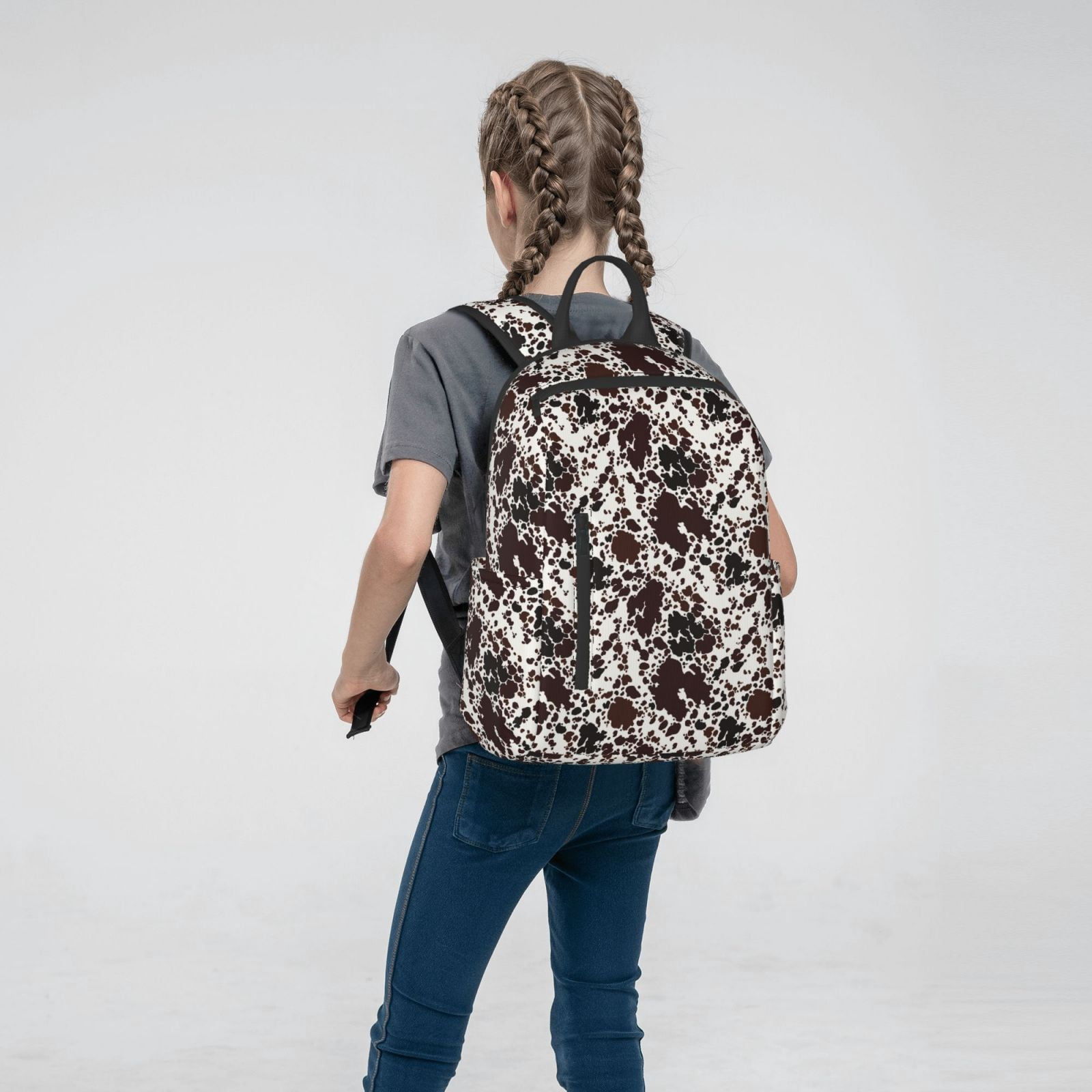 Xecao Cow Skin print Backpack For women men Aesthetic Lightweight Travel Daypack Simple Cute Backpack For Bookbag