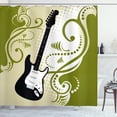 thumbnail image 1 of Ambesonne Music Shower Curtain, Electric Bass Guitar, 69"Wx75"L, Olive Green White Black, 1 of 3