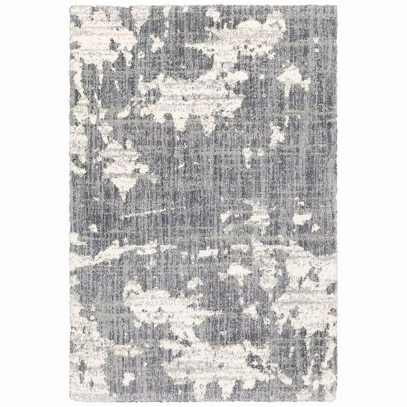 HomeRoots  Modern Abstract Matter Rectangle Area Rug - Grey & Ivory Grey - 8 x 10 ft.