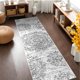 thumbnail image 5 of MeyJey Alfombra Vintage Boho de 2'x8' para Pasillos, Alfombra Antideslizante Lavable a Máquina para Interiores, Alfombra Oriental Desgastada para Recámara/comedor/sala/cuarto de Lavado, Gris Claro, 5 of 14