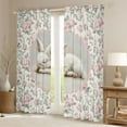 thumbnail image 2 of Feelyou Girl Rabbit Animal Black Out Curtains, Pink Floral Curtains Pack of 2 (42x63 Each), 2 of 6
