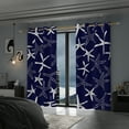 thumbnail image 3 of Lfeey Starfish Curtains, Insulated Grommet Curtains 42x84 inches for Bedroom Darkening Blackout Curtains, Navy Blue, 2 Piece, 3 of 6