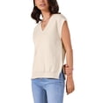thumbnail image 4 of SUÉTER SIN MANGAS DE V CON ESCOTE RIBETEADO PARA MUJER INSPIRAR CHIC, TIPO TANK TOP BÁSICO Y CÓMODO, VERANO, TALLA S, COLOR ALBARICOQUE, 4 of 6