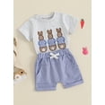 thumbnail image 4 of Jaweiwi 2Pcs Baby Boy Easter Outfits  3 6 12 18 24 Months 2T 3T Summer Clothes Set Short Sleeve Bunny Embroidery T-Shirt + Shorts Set Toddler Clothes, 4 of 9