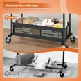 thumbnail image 5 of Raybee Heavy Duty Clothing Racks with Net Pocket Holds Up to 210lbs,Double Rod Metal Clothes Rack for Hanging, Rolling Garment Rack with Wheels Portable Closet Racks for Bedroom, Laundry Room,Dorm, 5 of 10
