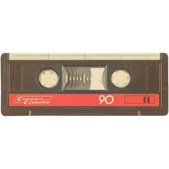 FMSHPON Funny Retro Old Compact Cassette Tape Extra Extended Large Gaming Mouse Pad Mat Desk Pad Keyboard Mat 31.5x12 inch