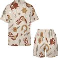 thumbnail image 3 of PRIYAL Ensembles de Pyjama pour Femmes Howdy Cowboy Cowgirl Satin Soie Manches Courtes et Pantalons, 3 of 4