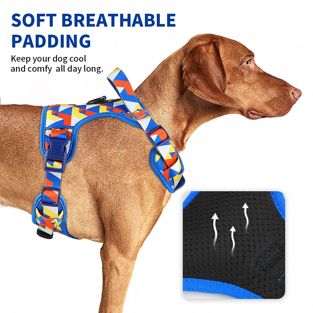 MASBRILL No Pull Dog Harness, Reflective Dog Vest with Handle No Choke Soft Padded Dog Harness for Small Medium Large Dog