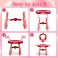 thumbnail image 4 of JoyStone Toddler Makeup Table and Chair Set with Mirror, Hair Dryer and Accessories, Durable Plastic Princess Vanity Toy for Girls Ages 3-6 (Pink), 4 of 8