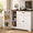 White+Black, variant on Aiho 42” Coffee Bar Cabinet with Storage, Kitchen Storage Cabinet, Sideboard Buffet Cabinet with 8 Shelves, 1 Drawer - White and Retro