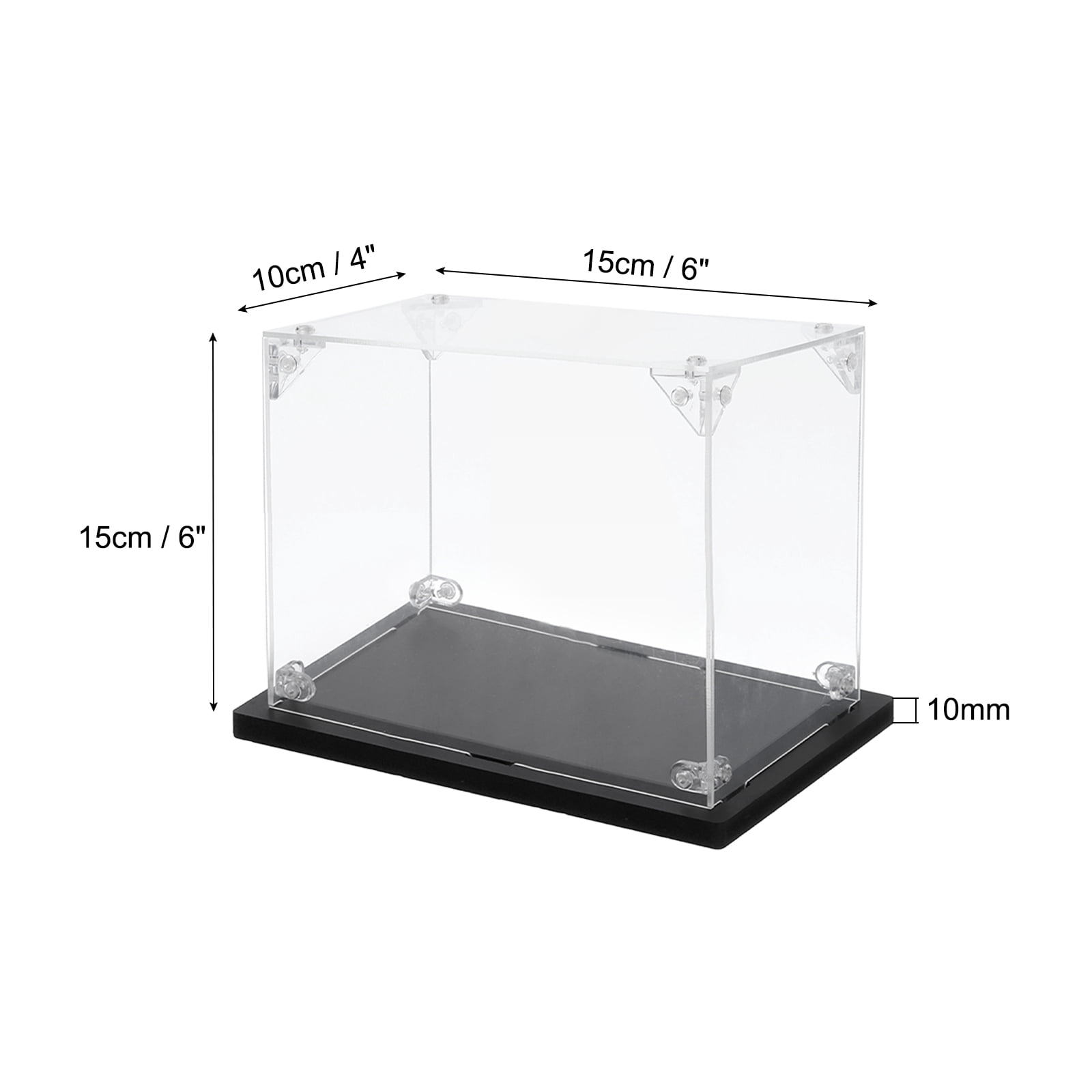 Unique Bargains Acrylic Display Cases Display Box Assemble Dustproof Box 4"x6"x6"