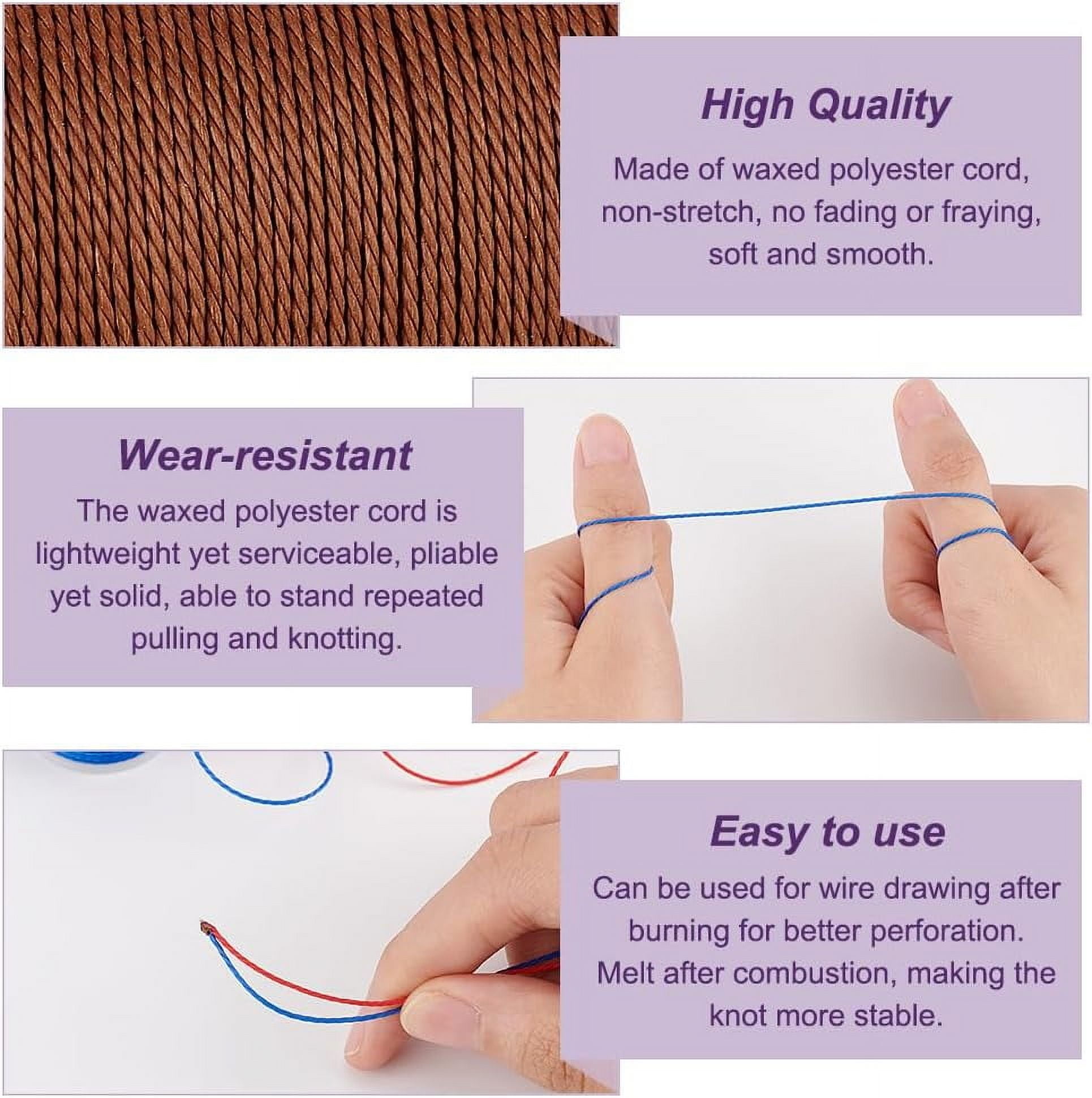 264 Yards/22 Rolls 1mm Waxed Polyester Cord Wax String Cord Twisted Sewing Waxed Thread Stitching Thread Cords Necklace Jewelry Making Friendship Bracelet Mixed Color Waxed Polyester Cord
