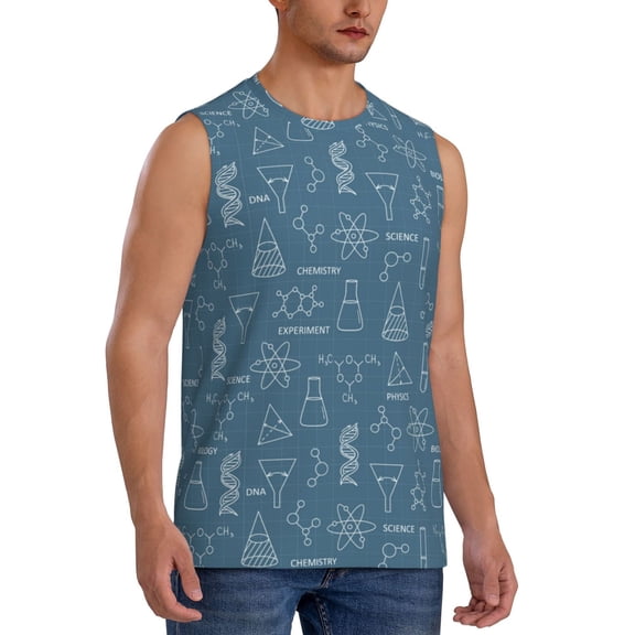 Picia Chemical Formulas And Objects mens Cotton Tank Undershirts , Moisture-wicking Ribbed Tanks, Lightweight Cotton Tank Undershirts-Small