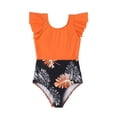 thumbnail image 2 of Kiijoy Girls One-Piece Swimsuit Ruffle Tropical Bathing Suit UPF 50+ Swimwear, 2 of 5