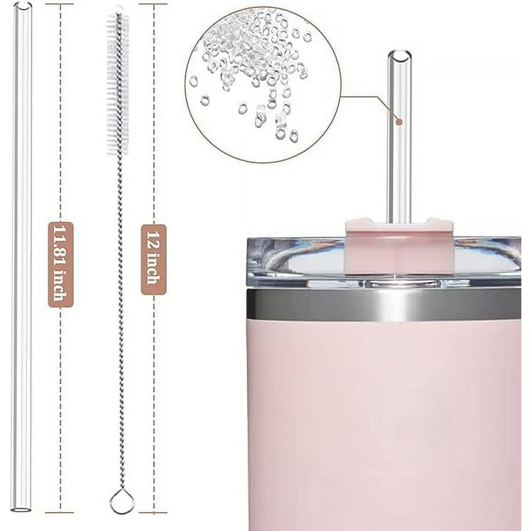  ALINK 10 Pack Pink Replacement Straws for Stanley 40 oz 30 oz  Tumbler, 12 in Long Reusable Plastic Glitter Straws for Stanley Cup  Accessories, Half Gallon Jug, Plus 2 Cleaning Brush : Health & Household