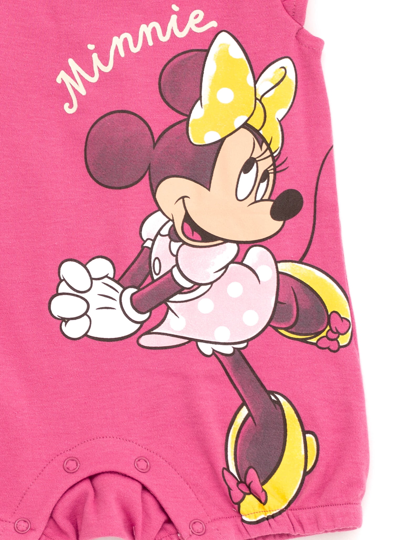 Disney Minnie Mouse Baby Girls' 2-Pack Short Sleeve and Sleeveless Bubble Romper Set Pink and Ivory Minnie Mouse