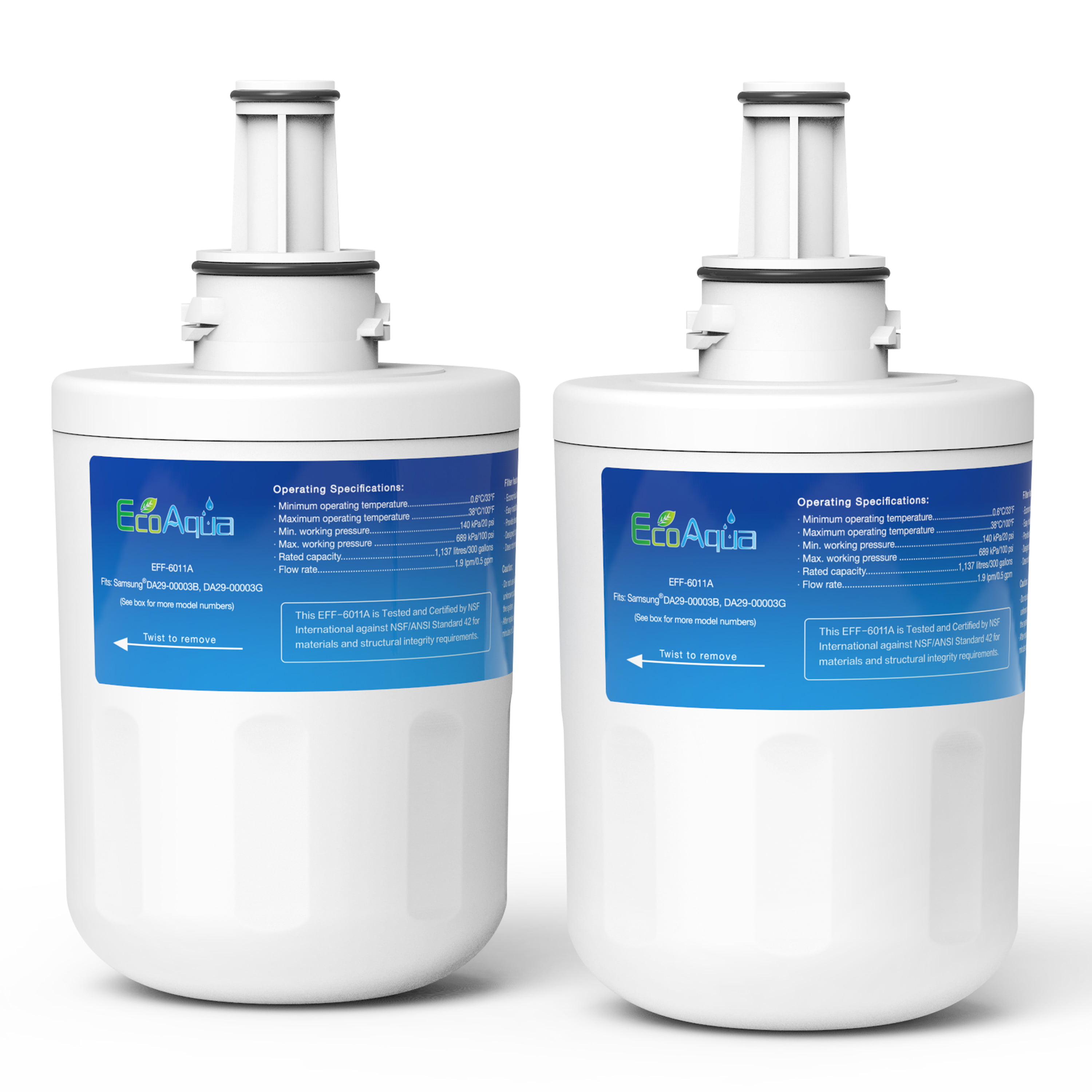 Aqua Fresh Water Filter Fits Samsung EFF-6011A Refrigerators 6 Pack